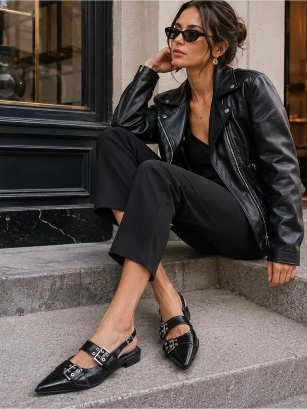 NEW! WILD FABLE DOUBLE BUCKLE SLINGBACK PEYTON FLATS